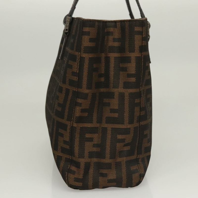 【日本直送】FENDI Zucca帆布手提包 黑色棕色 正品 117139AM-3