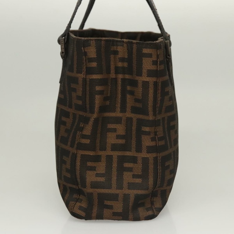 【日本直送】FENDI Zucca帆布手提包 黑色棕色 正品 117139AM-4