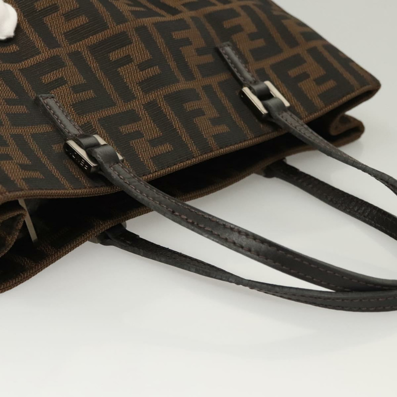 【日本直送】FENDI Zucca帆布手提包 黑色棕色 正品 117139AM-5