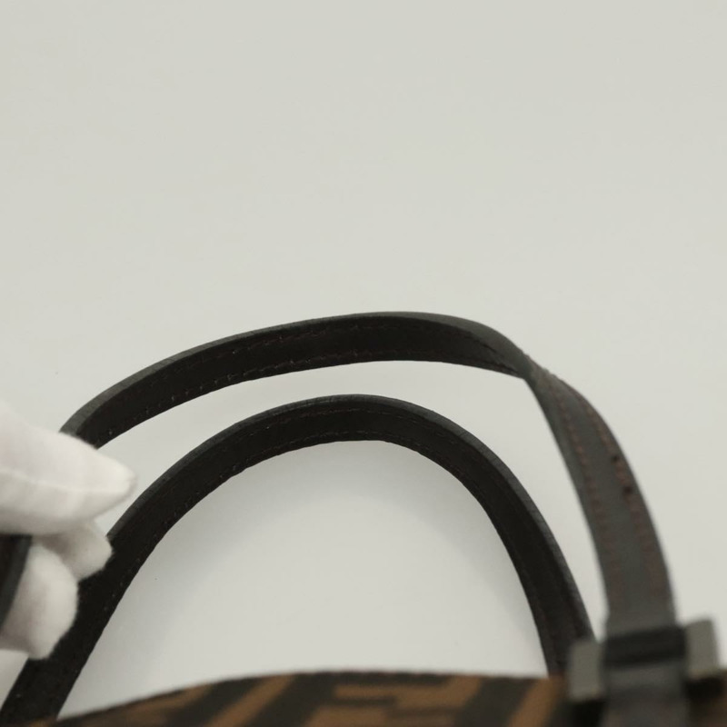 【日本直送】FENDI Zucca帆布手提包 黑色棕色 正品 117139AM-7