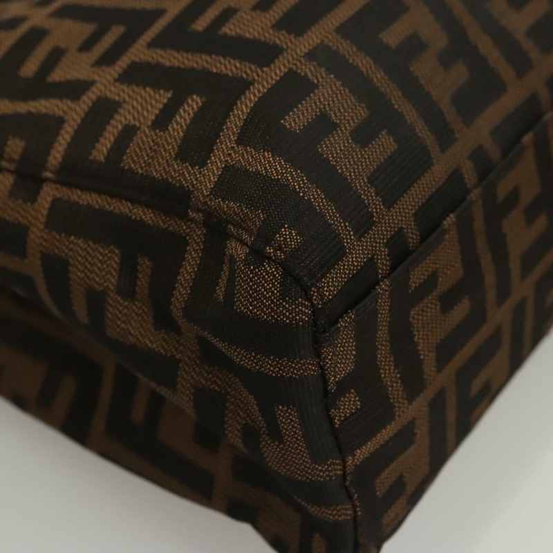 【日本直送】FENDI Zucca帆布手提包 黑色棕色 正品 117139AM-9