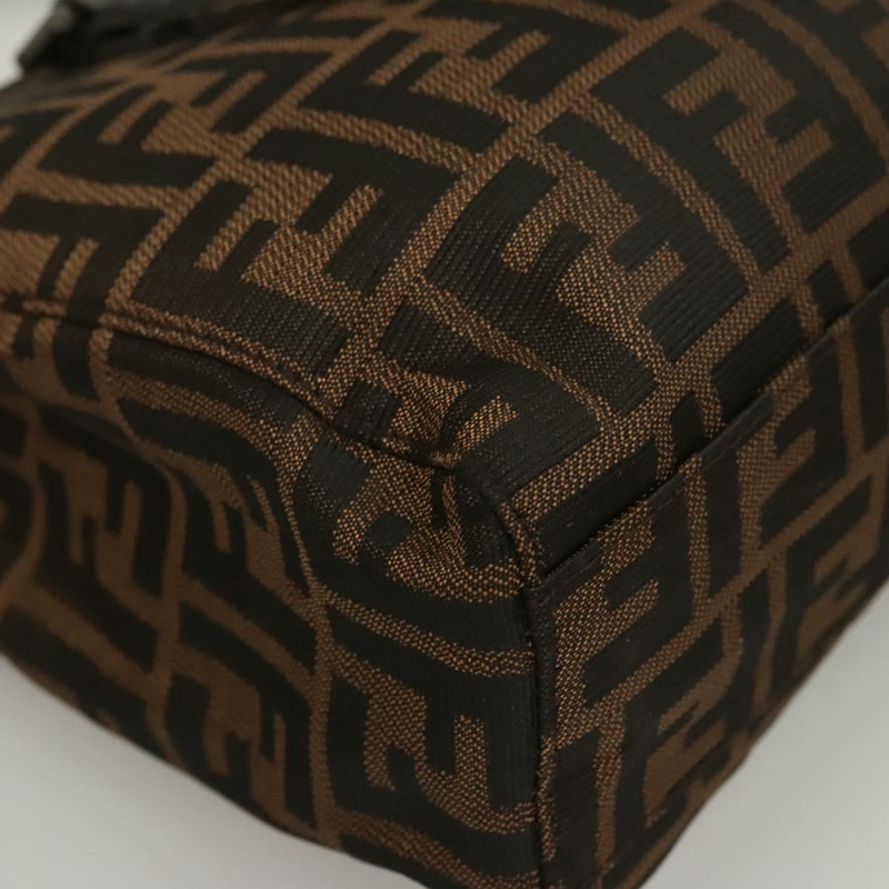 【日本直送】FENDI Zucca帆布手提包 黑色棕色 正品 117139AM-11