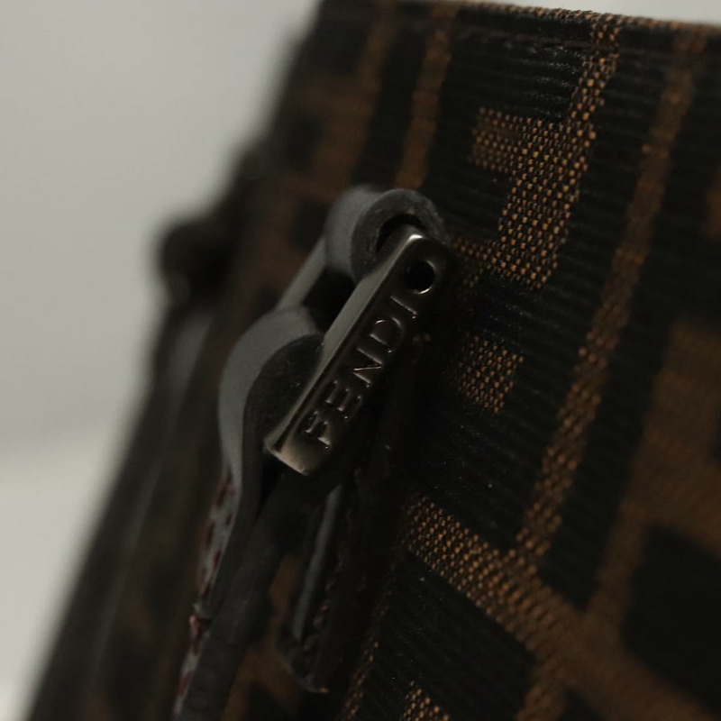 【日本直送】FENDI Zucca帆布手提包 黑色棕色 正品 117139AM-13