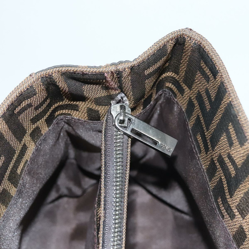 【日本直送】FENDI Zucca帆布手提包 黑色棕色 正品 117139AM-21