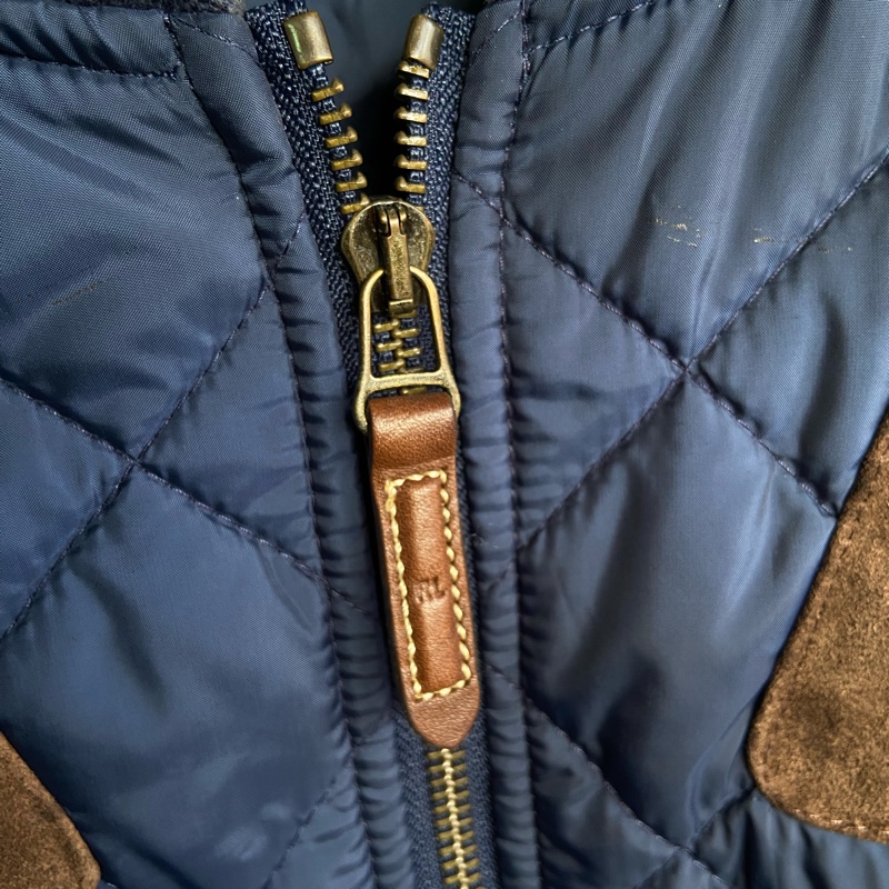 Ralph Lauren Sport 馬術風格深藍/麂皮滾邊外套-XS/80A-13