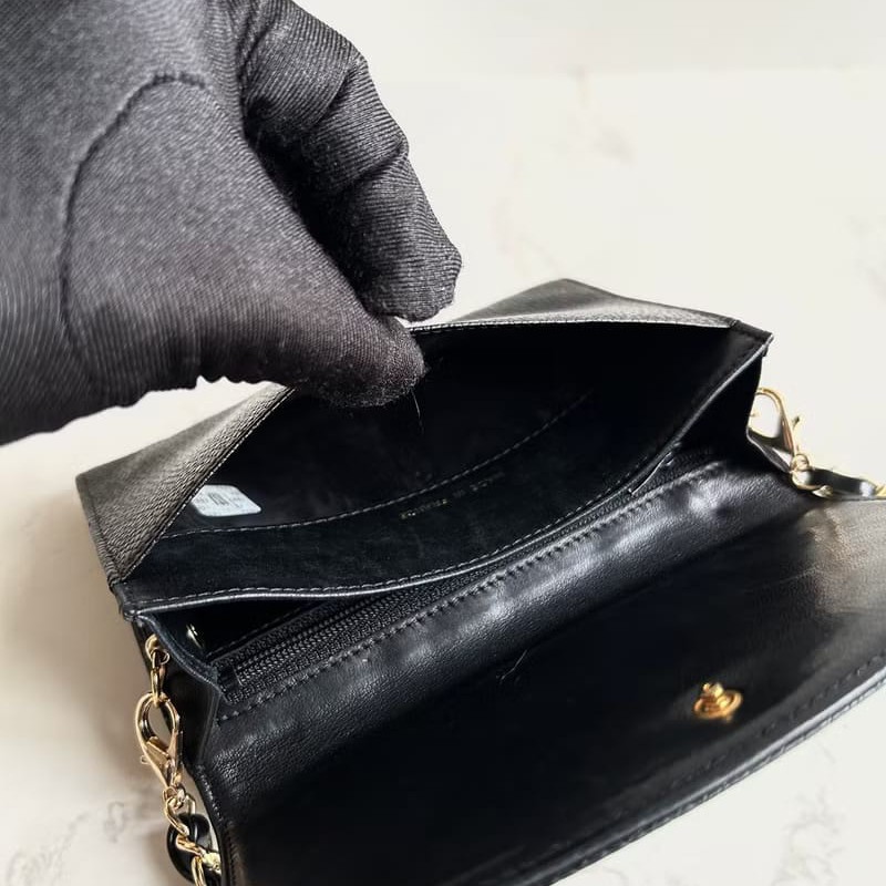 【LA LUNE】絕版古董包 Chanel黑色魚子醬中古包 斜背包 單肩包 側背包 二手-7