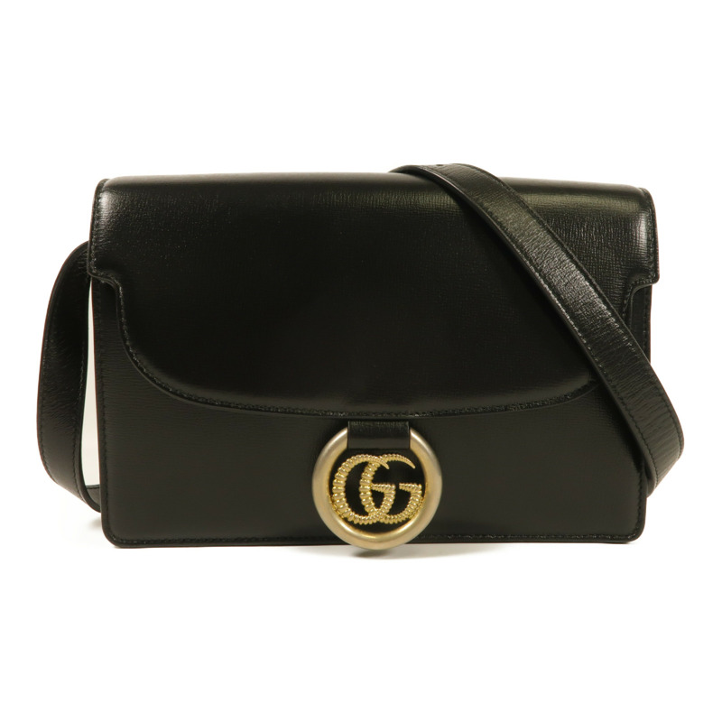 GUCCI 牛皮皮革Shoulder Bag金扣肩背袋-0