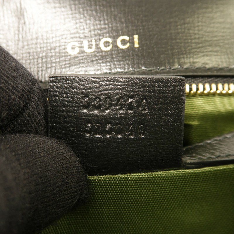 GUCCI 牛皮皮革Shoulder Bag金扣肩背袋-6