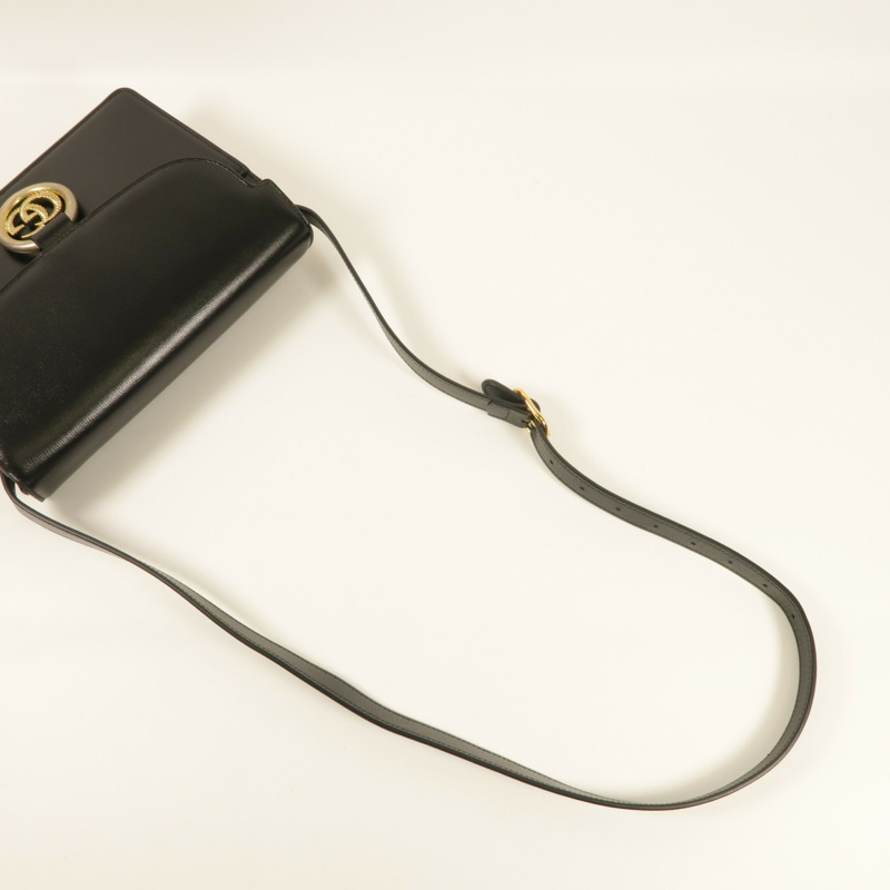 GUCCI 牛皮皮革Shoulder Bag金扣肩背袋-8