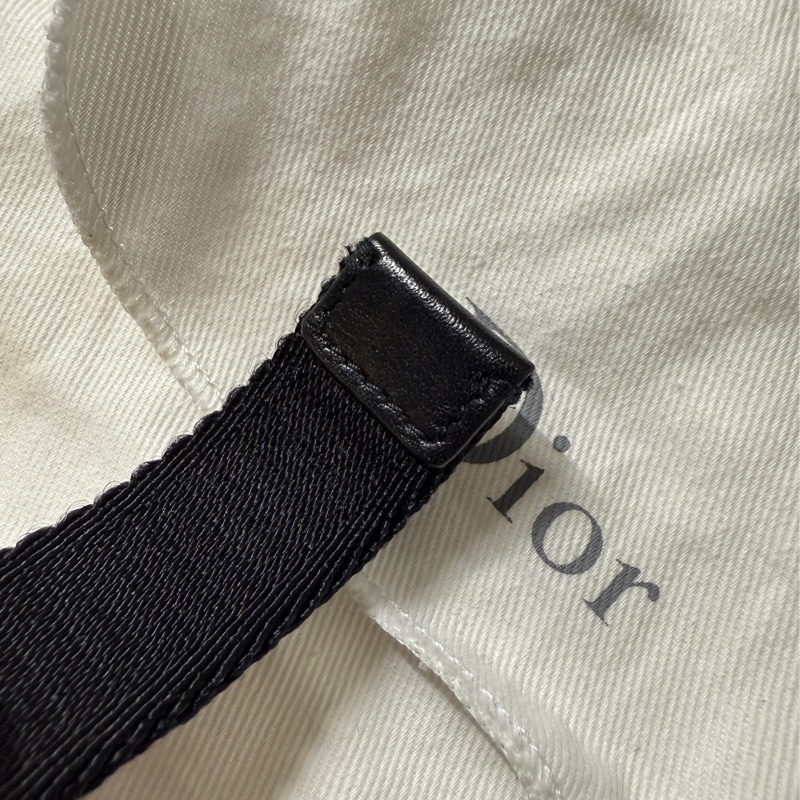 Dior 迪奧-仿銹銅黑尼龍拼皮腰帶-80公分-5成新-3