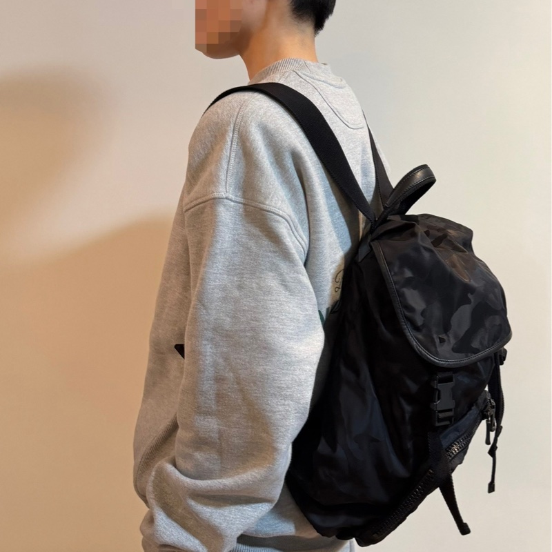 Valentino 黑色 迷彩 尼龍 後背包 雙肩包 手提包-32