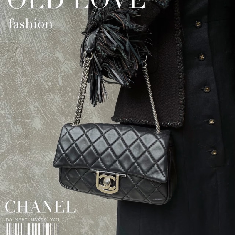 Chanel • Cf 30 愛丁堡系列 黑銀羊皮鏈條包-3
