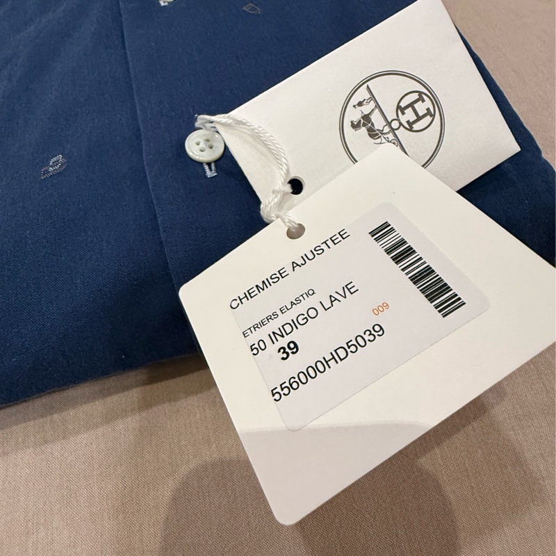 Hermes愛馬仕。刺繡牛仔襯衫"Etriers Elastiques"合身剪裁-7