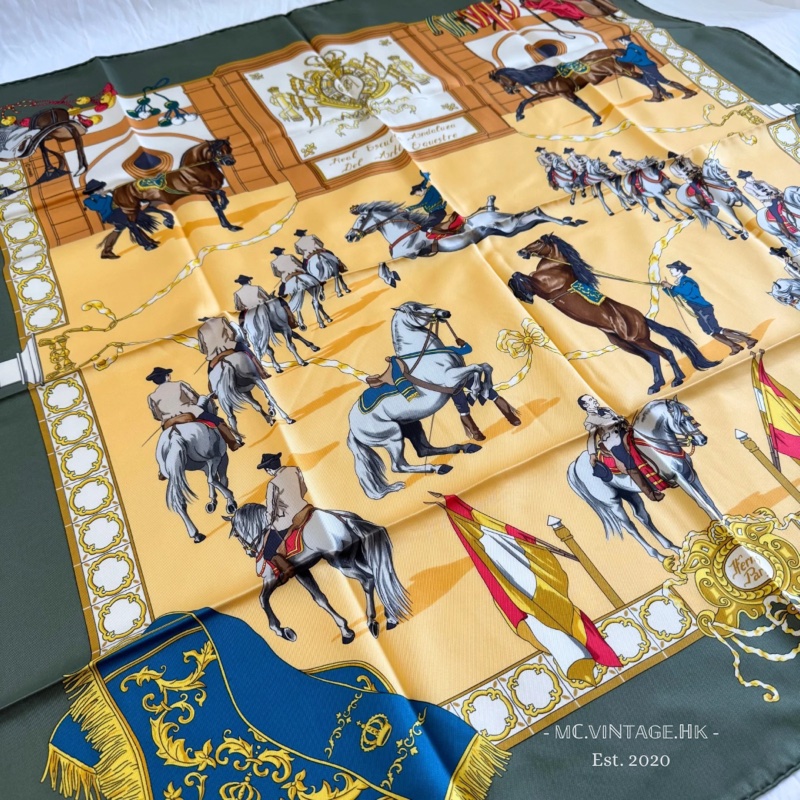 HERMES 90’s Silk Scarf 全新 90年代 大絲巾 披肩-9