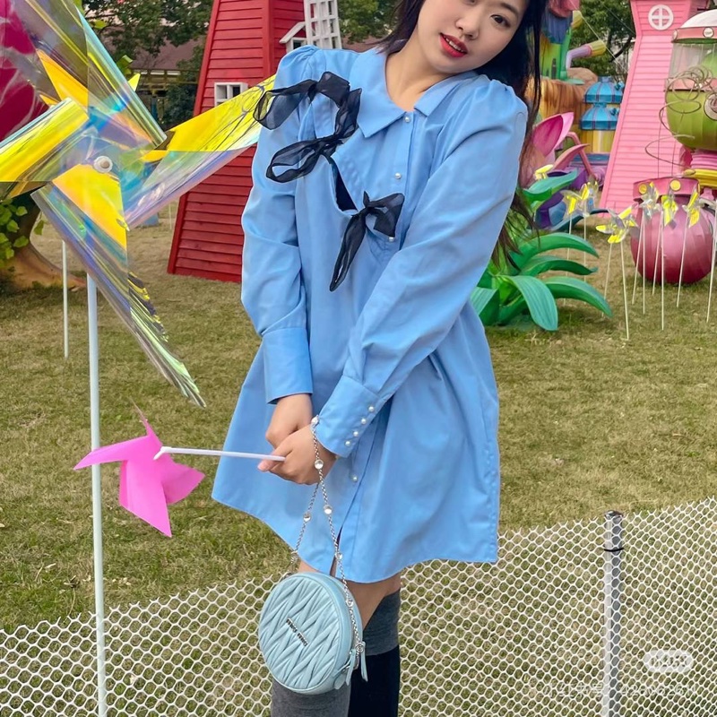 miu miu  Mini Matelassé 藍綠 圓餅包 小圓包 斜背包 鍊條包 肩背包 側背包-3