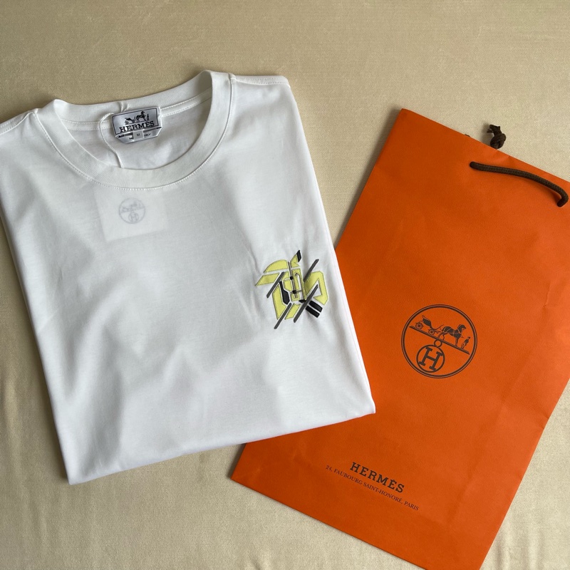 全新 🧡 Hermes 男裝 短袖 tshirt tee T 馬頭 白色M 中碼🐴-0