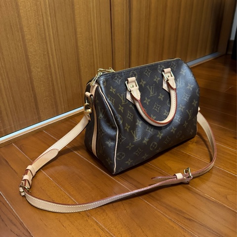 LV speedy25 老花 斜背包 經典 波士頓