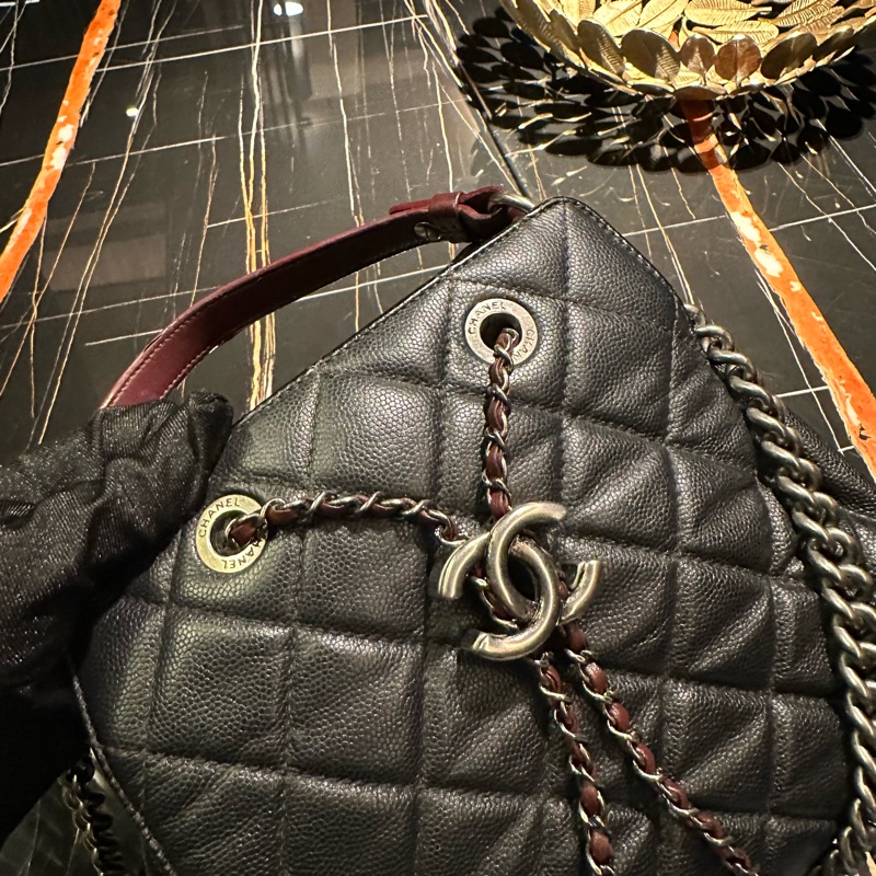 超美❤️ 香奈兒 #黑銀 #荔枝皮 #水桶包 #chanel-14