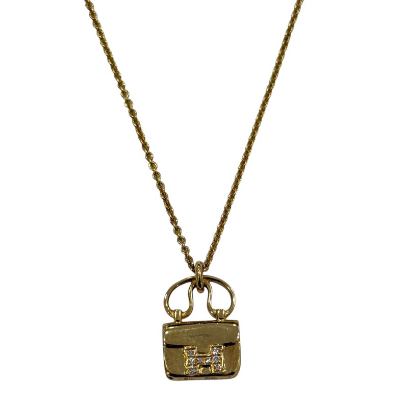 HERMES 愛馬仕 Constance 18K金 YG 鑽石 項鍊-0