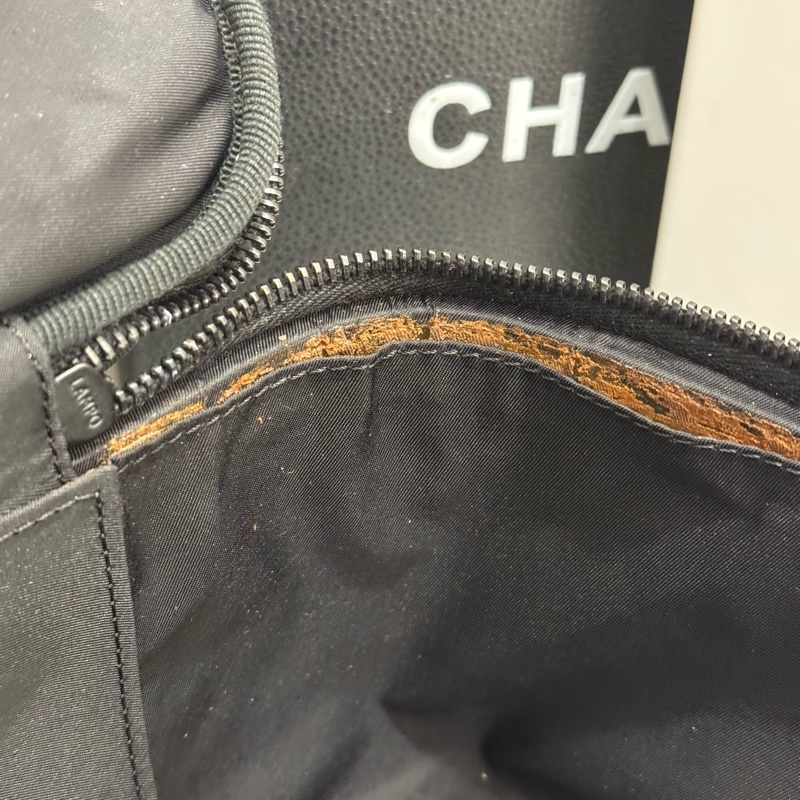 Chanel 黑色黑扣冰格行李箱-34