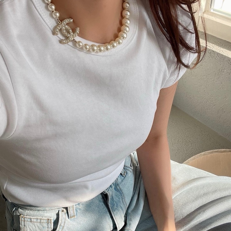 CHANEL香奈兒 珍珠頸圈 珍珠 項鍊 女款 白色-3