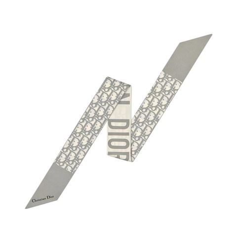 Christian Dior grey oblique silk mitzah twilly 圍巾 絲巾