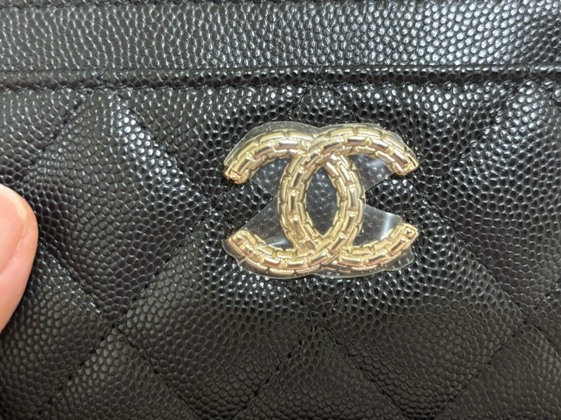 Chanel 全新荔枝牛皮黑色限定款拉鏈零錢包-16