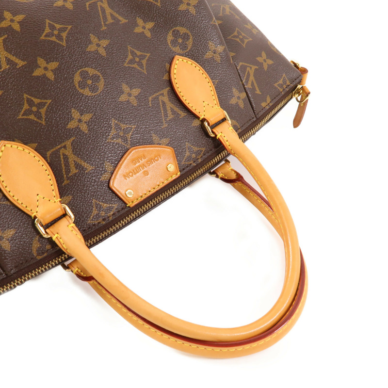 LOUIS VUITTON Monogram Turenne MM金扣手挽肩背兩用袋棕色-8