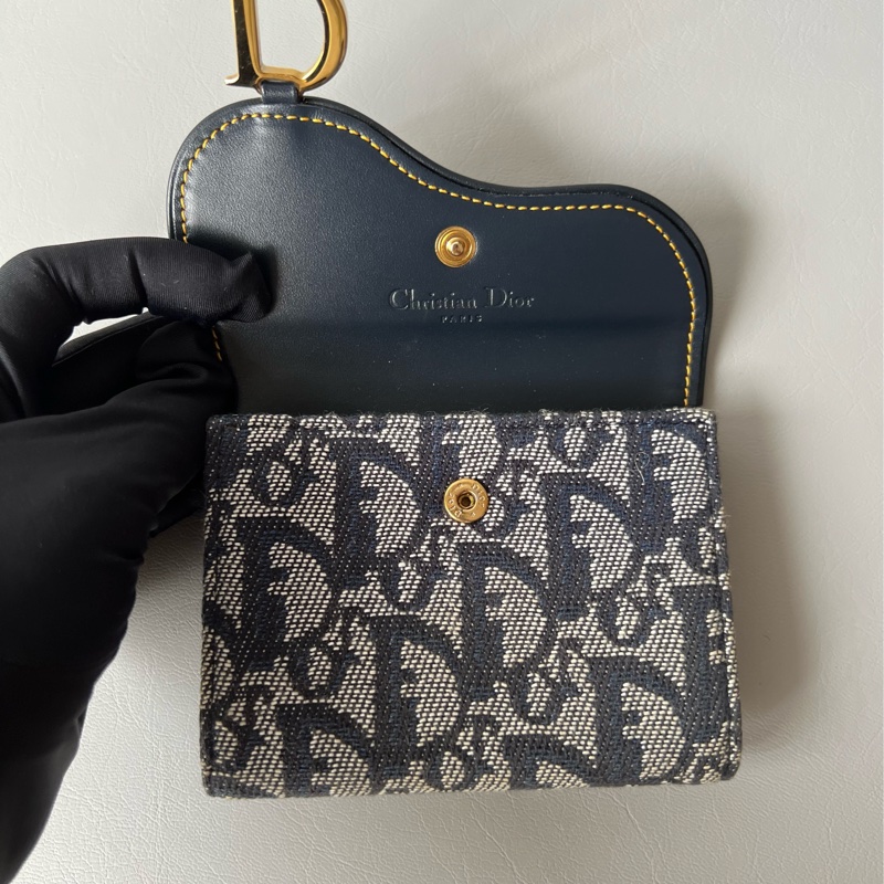 Christian Dior Saddle Cloth Wallet 中古Saddle 布銀包短夾卡包-2
