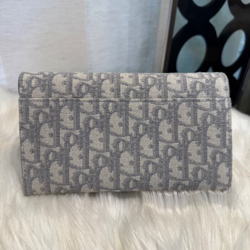 Dior Saddle 灰色手拿鏈帶WOC 近全新-1