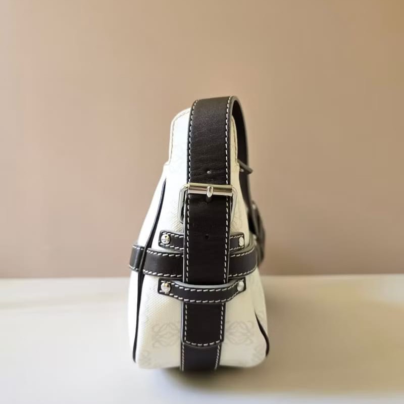 【LA LUNE】絕版古董包 Loewe老花親子皮革包 腋下包 側背包 單肩包 中古包-2