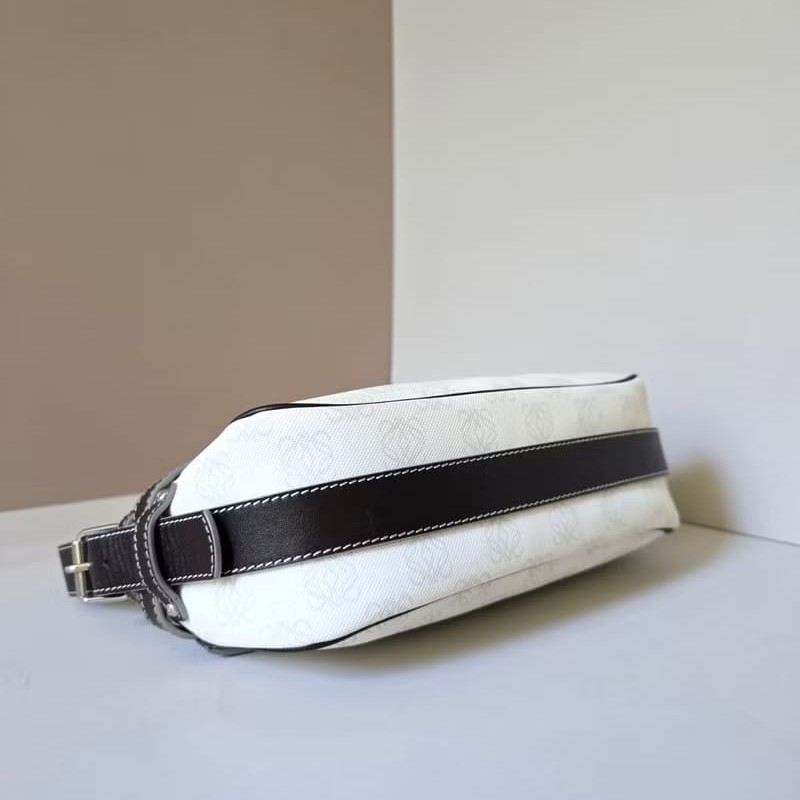 【LA LUNE】絕版古董包 Loewe老花親子皮革包 腋下包 側背包 單肩包 中古包-4