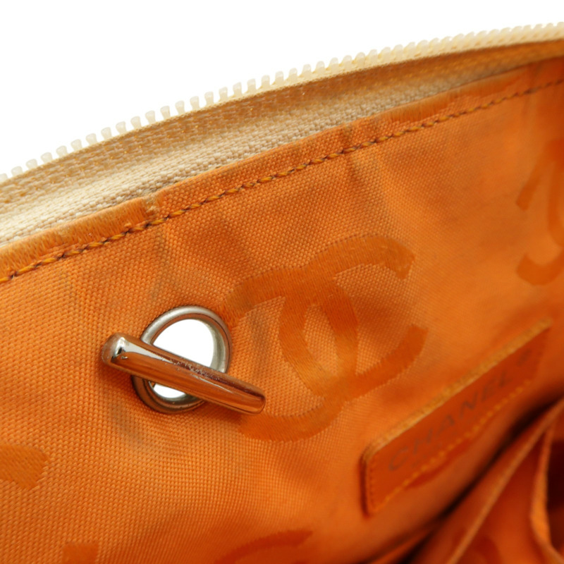 【再降價】橘色條紋 菱格紋 Cambon 康朋手提包 銀扣 Cambon Line-16