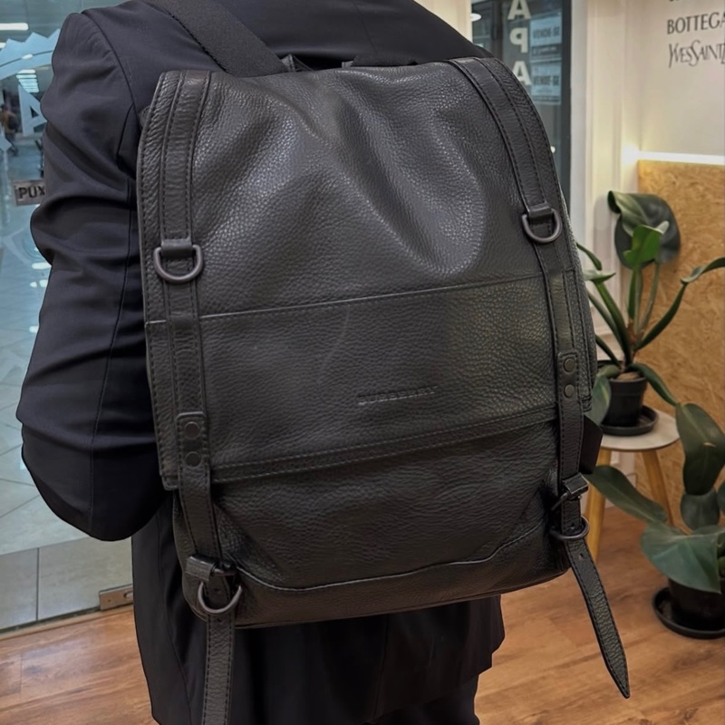 BURBERRY 咖啡色 牛皮 後背包 雙肩包 肩背包 手提包 筆電包-3