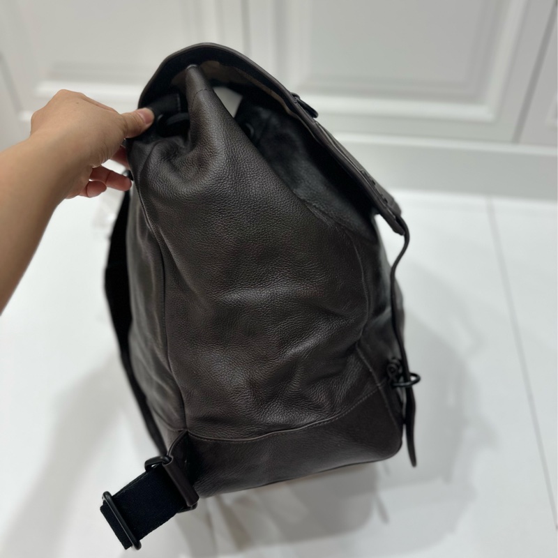 BURBERRY 咖啡色 牛皮 後背包 雙肩包 肩背包 手提包 筆電包-9