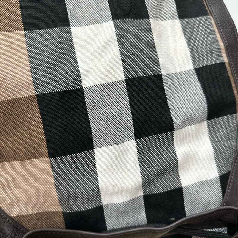 BURBERRY 咖啡色 牛皮 後背包 雙肩包 肩背包 手提包 筆電包-19
