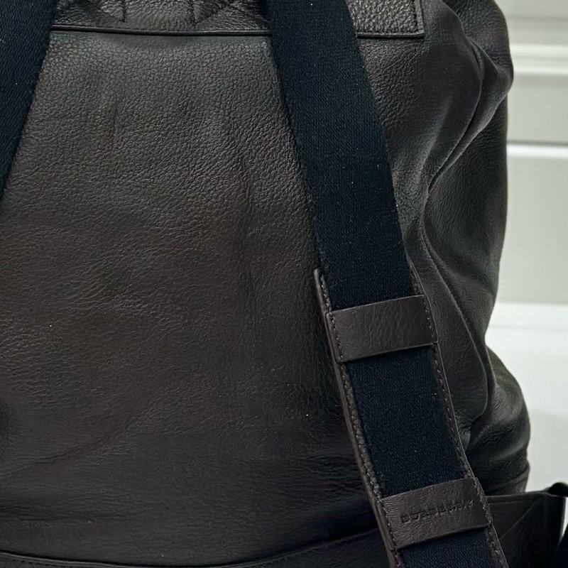 BURBERRY 咖啡色 牛皮 後背包 雙肩包 肩背包 手提包 筆電包-34