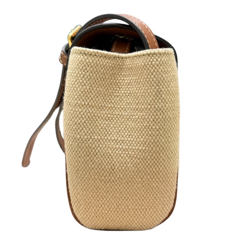 CELINE 賽琳 MINI SOFT 16 棉麻 斜背包 米色-2