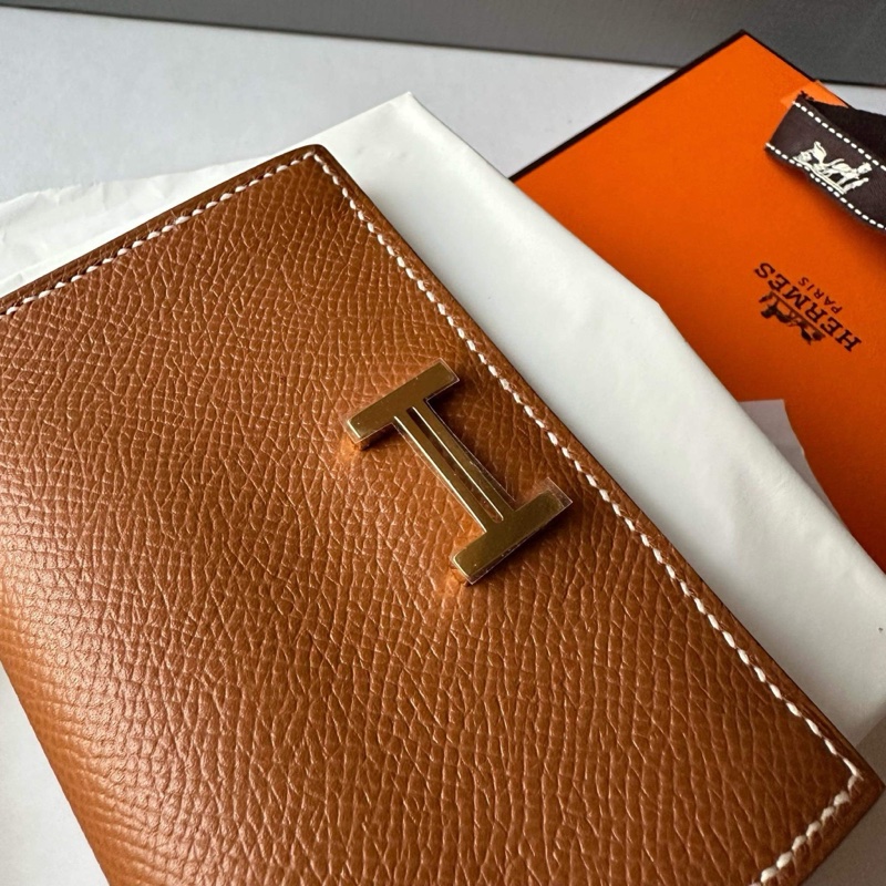 Hermes mini Bearn 金棕金釦 皮夾 卡夾-1