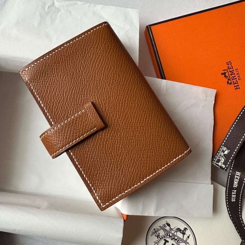 Hermes mini Bearn 金棕金釦 皮夾 卡夾-2