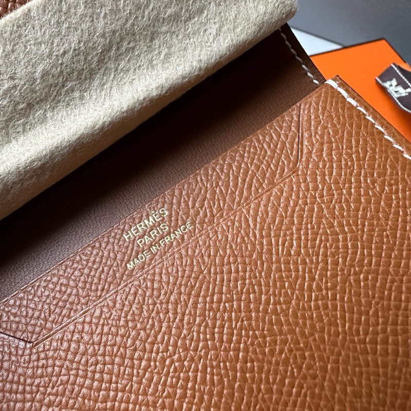 Hermes mini Bearn 金棕金釦 皮夾 卡夾-4