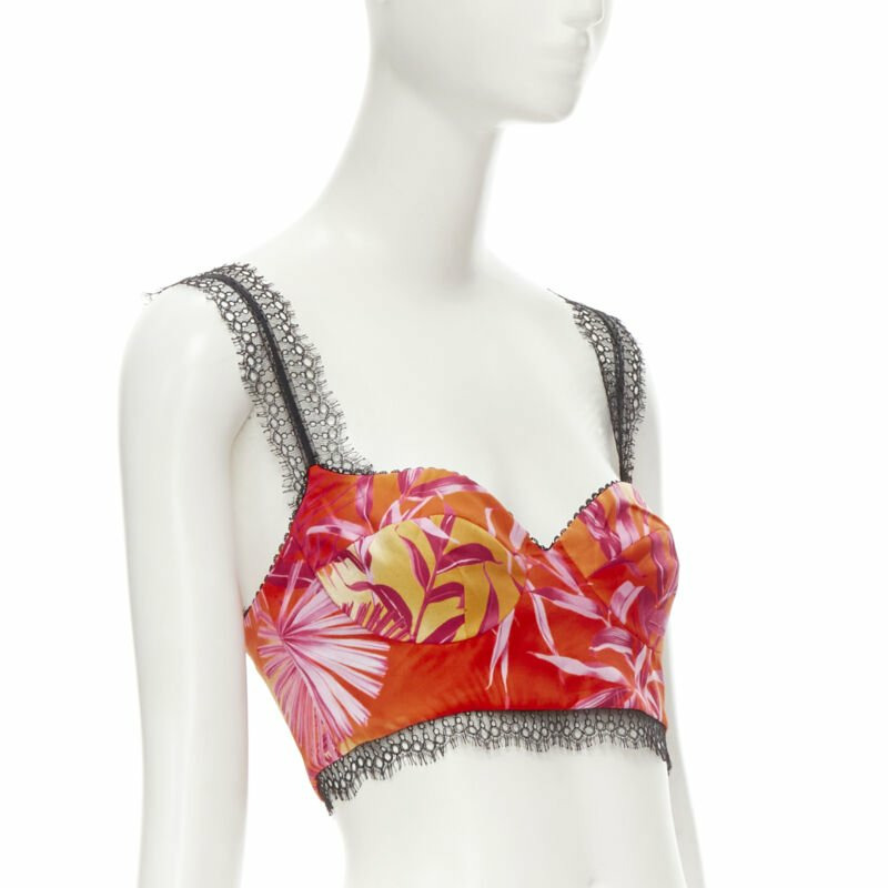 VERSACE 2020 Iconic JLo Jungle print pink tropical bralette IT36 XXS-0