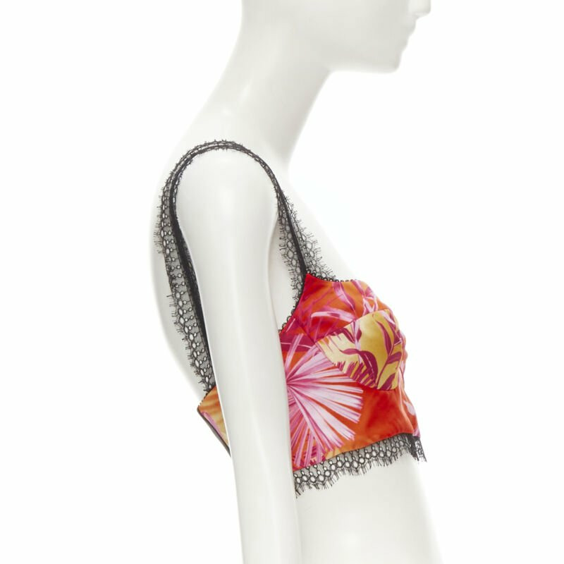 VERSACE 2020 Iconic JLo Jungle print pink tropical bralette IT36 XXS-3