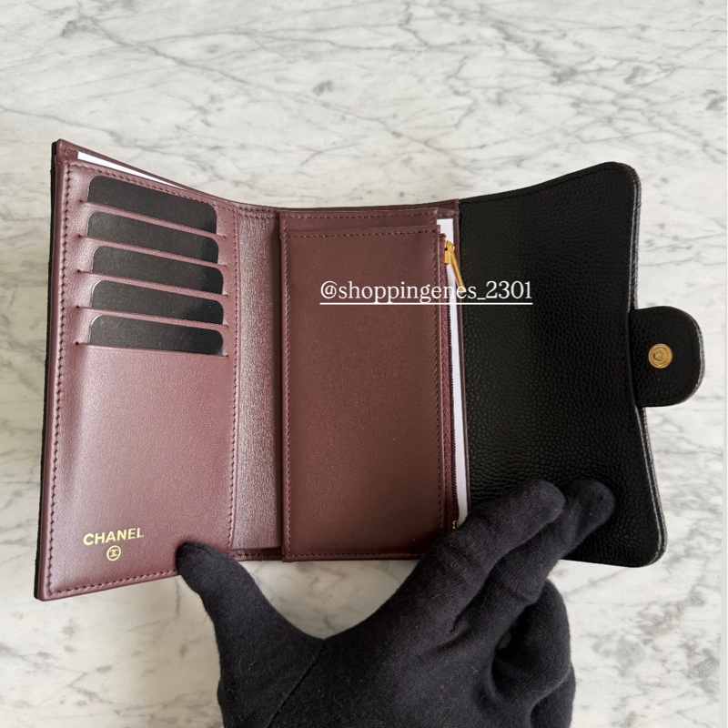 香奈兒 經典黑金中夾 荔枝牛皮🧬預購-0