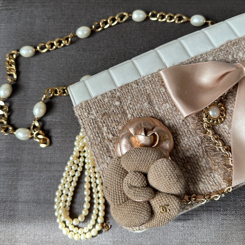 Chanel 珍珠鏈條肩背包 限量款  贈皮革保養油-3