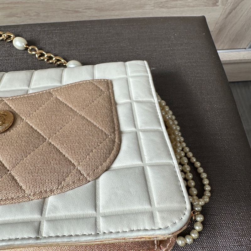 Chanel 珍珠鏈條肩背包 限量款  贈皮革保養油-51