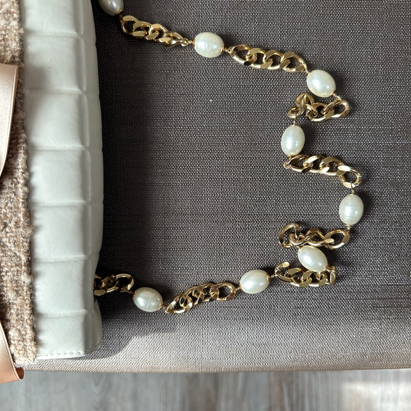 Chanel 珍珠鏈條肩背包 限量款  贈皮革保養油-54