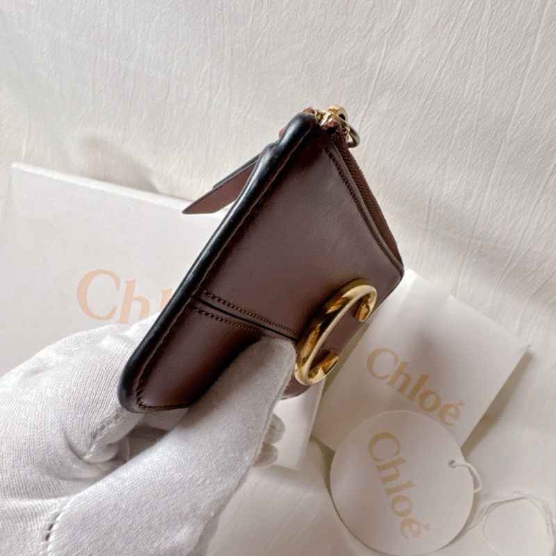 二手Chloe焦糖棕拉鍊卡片零錢包 Chloe包 Chloe零錢包 Chloe錢包 Chloe皮夾 精品卡片包-8