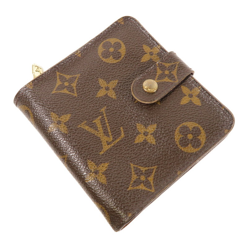LOUIS VUITTON Monogram Compact Zip金扣錢包-3