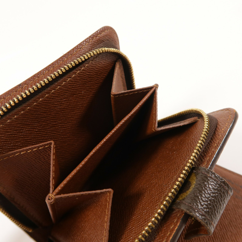 LOUIS VUITTON Monogram Compact Zip金扣錢包-8